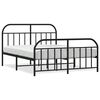 vidaXL Estructura cama sin colch&oacute;n con estribo metal negro 183x213 cm