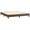 vidaXL Cama box spring colch&oacute;n y LED cuero sint&eacute;tico marr&oacute;n 180x200 cm