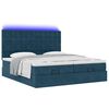 vidaXL Cama otomana con colchones y luces LED azul oscuro 200x200 cm