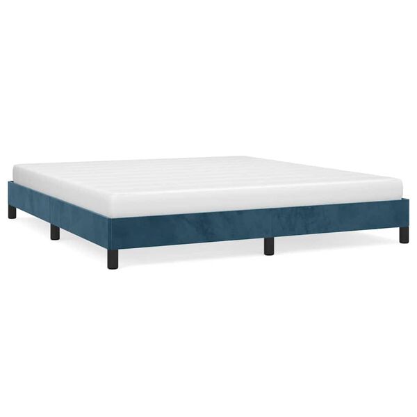 vidaXL Estructura de cama sin colch&oacute;n terciopelo azul oscuro 180x200cm