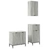 vidaXL Juego de muebles de ba&ntilde;o 3 uds. Gris Sonoma