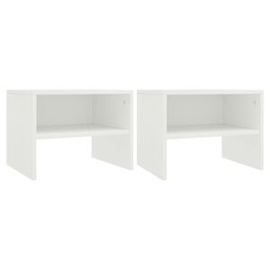vidaXL Mesitas de noche 2 uds madera contrachapada blanco 40x30x30 cm