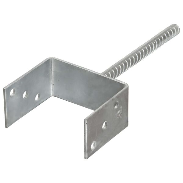 vidaXL Anclajes de valla 6 uds acero galvanizado plateado 12x6x30 cm
