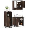 vidaXL Set de muebles baño 3 pzas madera contrachapada roble marrón