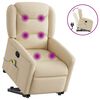 vidaXL Silla de masaje reclinable de pie de tela color crema