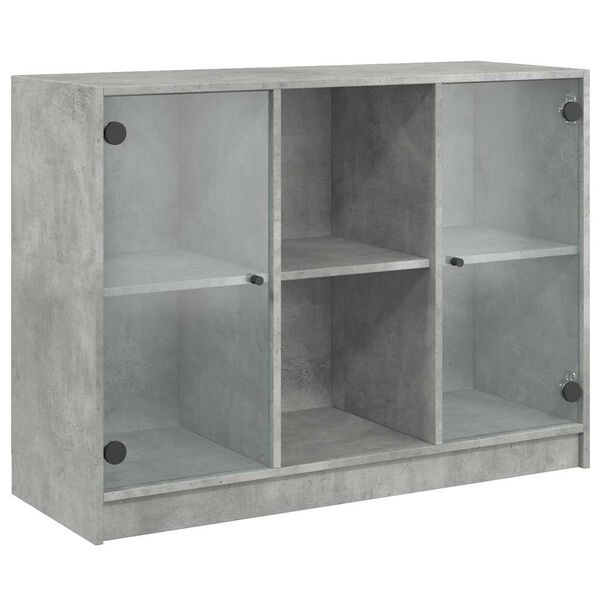 vidaXL Aparador madera de ingeniería gris hormigón 102x37x75,5 cm
