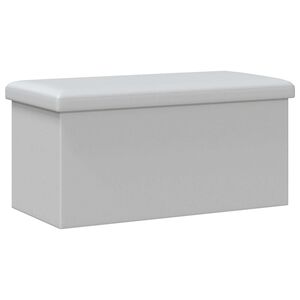 vidaXL Banco de almacenaje plegable de PVC blanco