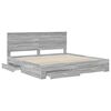 vidaXL Estructura de cama con cabecera Gris Sonoma 200 x 200 cm