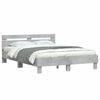 vidaXL Estructura de cama cabecero y luces LED gris hormig&oacute;n 150x200cm