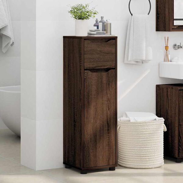vidaXL Gabinete de Ba&ntilde;o con caj&oacute;n Roble Marr&oacute;n 30,5 x 30 x 101 cm