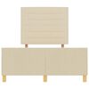 vidaXL Estructura de cama con cabecera Crema 120 x 190 cm tela