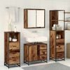 vidaXL Juego de muebles de ba&ntilde;o con caj&oacute;n 4 pcs Madera Vieja