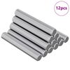 vidaXL Varilla Roscada 12 uds. Plateado 8 x 55 mm Acero