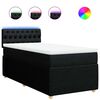 vidaXL Cama box spring con colch&oacute;n tela negro 90x190 cm