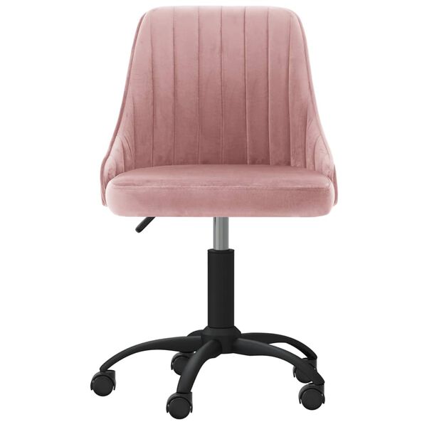 vidaXL Sillas de comedor giratorias 4 unidades de terciopelo rosa