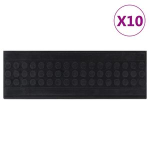 vidaXL Alfombrillas de escalera de goma 10 uds goma 25x75 cm