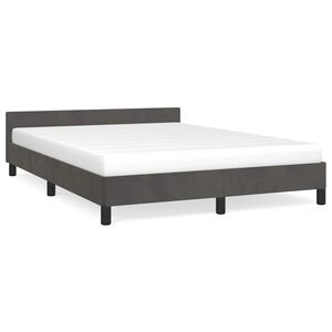 vidaXL Estructura de cama sin colch&oacute;n terciopelo gris oscuro 140x200cm