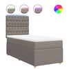 vidaXL Cama box spring con colch&oacute;n tela gris taupe 80x200 cm