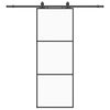 vidaXL Puerta corredera con juego herrajes negro 76x205 cm ESG vidrio