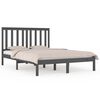 vidaXL Estructura de cama doble peque&ntilde;a sin colch&oacute;n madera maciza gris