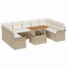 vidaXL Conjunto de sof&aacute; de jard&iacute;n 10 uds. beige y crema