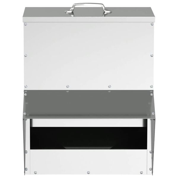 vidaXL Comedero para pollos Plateado 20 x 25 x 35 cm Acero Galvanizado