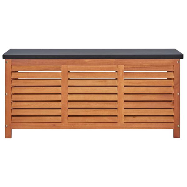 vidaXL Caja de almacenaje jardín madera maciza eucalipto 117x50x55 cm