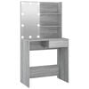 vidaXL Tocador con LED gris sonoma 74,5x40x141 cm