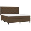 vidaXL Cama box spring con colch&oacute;n tela marr&oacute;n oscuro 160x200 cm