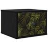vidaXL Mesita de noche de pared ELBURG Roble Negro 36 x 33 x 25 cm
