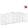 vidaXL Cestas de gaviones 2 uds forma de arco hierro 400x50x120/140 cm