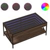 vidaXL Mesa de centro con Infinity LED marr&oacute;n roble 90x50x38 cm