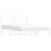 vidaXL Estructura cama sin colch&oacute;n con cabecero metal blanco 140x190cm