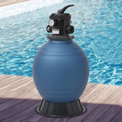 vidaXL Filtro de arena de piscina válvula de 6 posiciones azul 460 mm