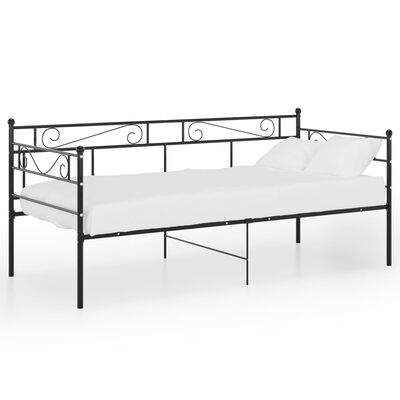vidaXL Estructura de sofá cama de metal negro 90x200 cm