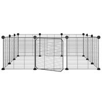 vidaXL Jaula para mascotas de 12 paneles puerta acero negro 35x35cm