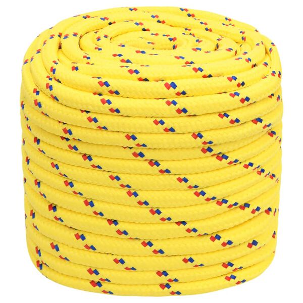 vidaXL Cuerda de barco polipropileno amarillo 16 mm 250 m
