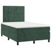 vidaXL Cama box spring con colch&oacute;n terciopelo verde oscuro 120x190 cm