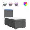 vidaXL Cama box spring con colch&oacute;n tela gris oscuro 90x190 cm