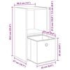 vidaXL Mesita de Noche con caj&oacute;n Roble ahumado 30,5 x 27 x 59,5 cm