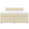 vidaXL Cama box spring con colchón tela color crema 180x200 cm