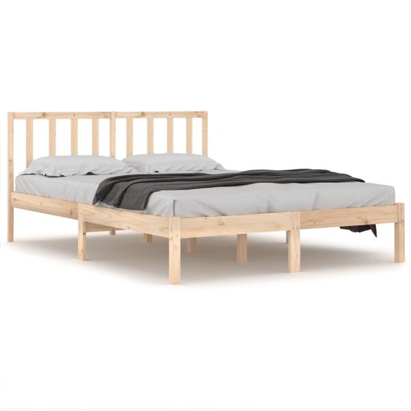 vidaXL Estructura de cama sin colch&oacute;n madera maciza de pino 200x200 cm
