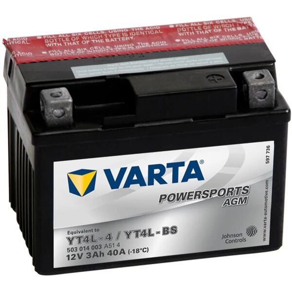 Varta Bater&iacute;a de moto Powersports AGM YT4L-4 / YT4L-BS