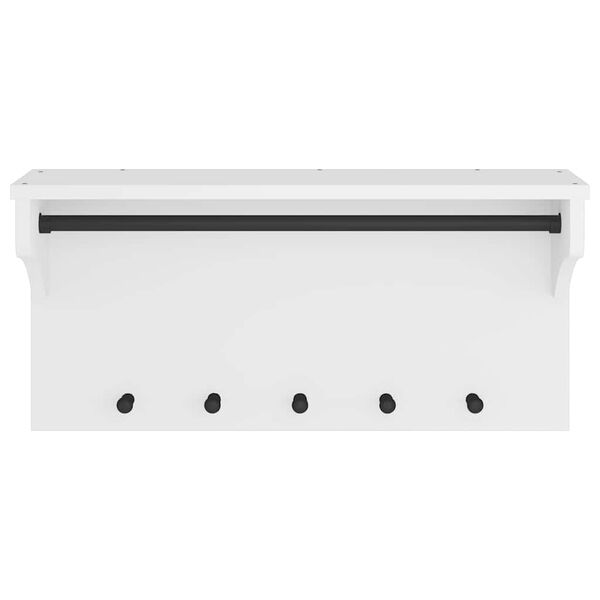 vidaXL Perchero de pared SANDNES madera maciza pino blanco 87x30x42 cm