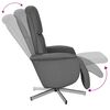 vidaXL Sill&oacute;n reclinable con reposapi&eacute;s tela gris oscuro