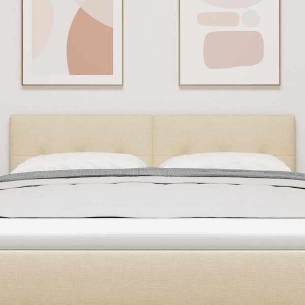 vidaXL Cabecero LED con tira de luces LED Crema 160 cm Poli&eacute;ster