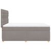 vidaXL Cama box spring con colch&oacute;n tela gris taupe 140x190 cm