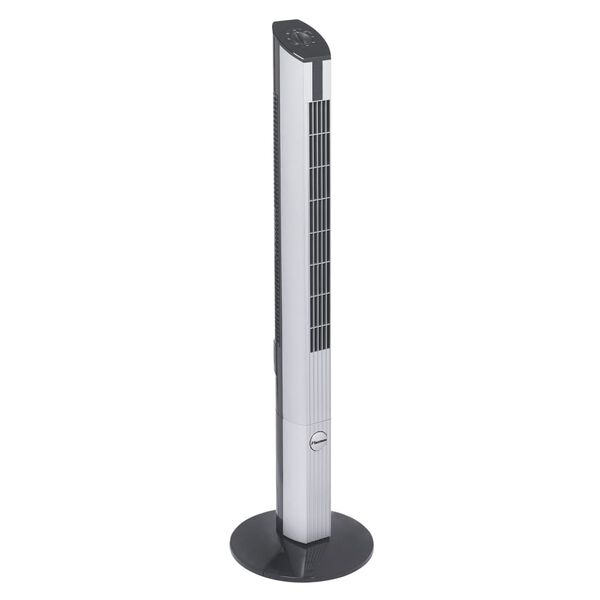Ventilador de torre Bestron DFT430, 50 cm, Negro/ Plateado