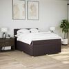 vidaXL Cama box spring con colch&oacute;n tela marr&oacute;n oscuro 140x190 cm