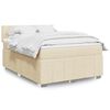 vidaXL Cama box spring con colch&oacute;n tela color crema 140x190 cm